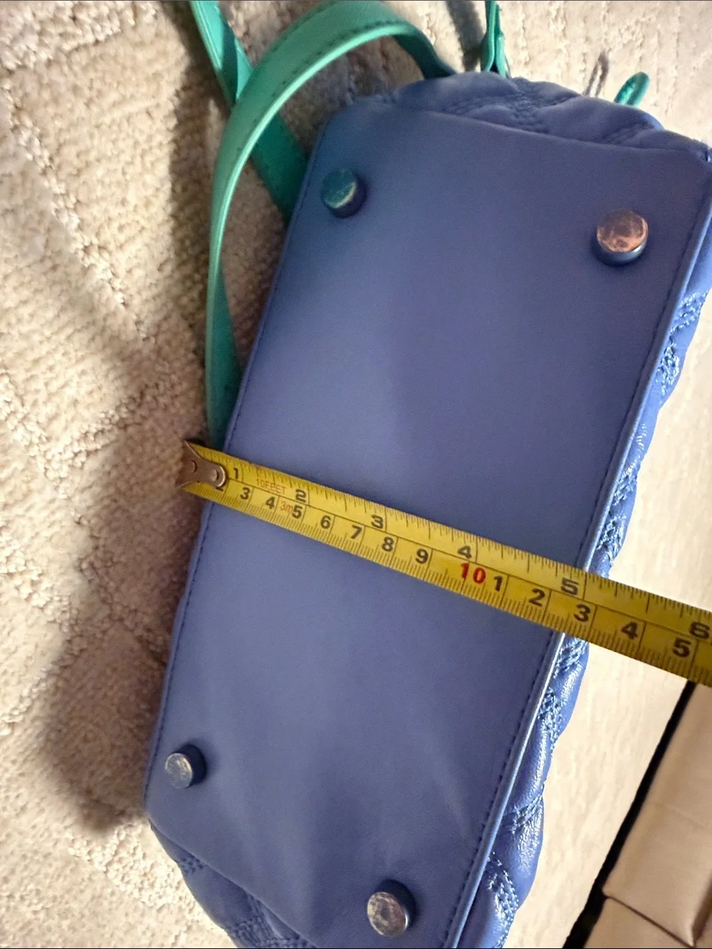 Kurt Geiger Green and Blue Quilted Drawstring Crossbody